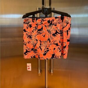 Lans End Tropical Orange and Black Swim Skirt